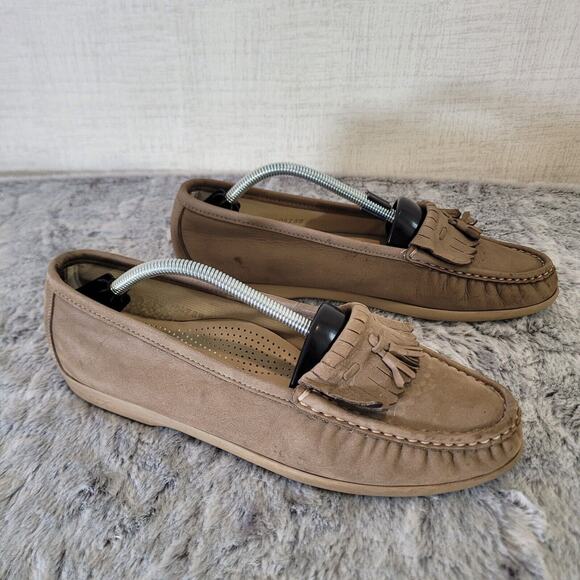 Sas Womens 9 M Softie Bone Kiltie Tassel Loafer Brown Tan Leather Original GUC - Picture 5 of 9